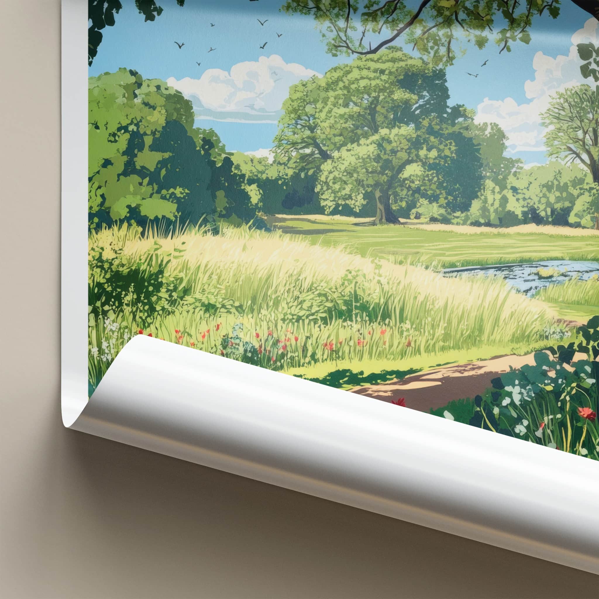 Beaumont Leys Poster - England Travel Art - Summer Meadow Path Home Decor