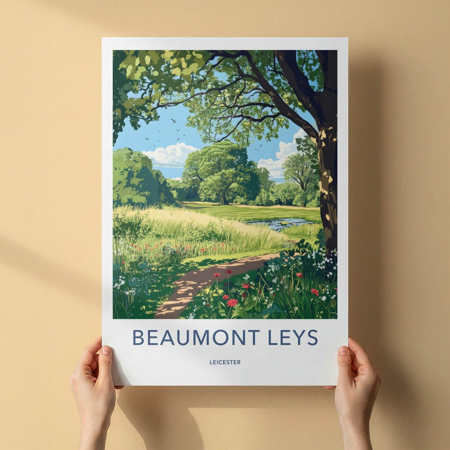 Beaumont Leys Poster - England Travel Art - Summer Meadow Path Home Decor