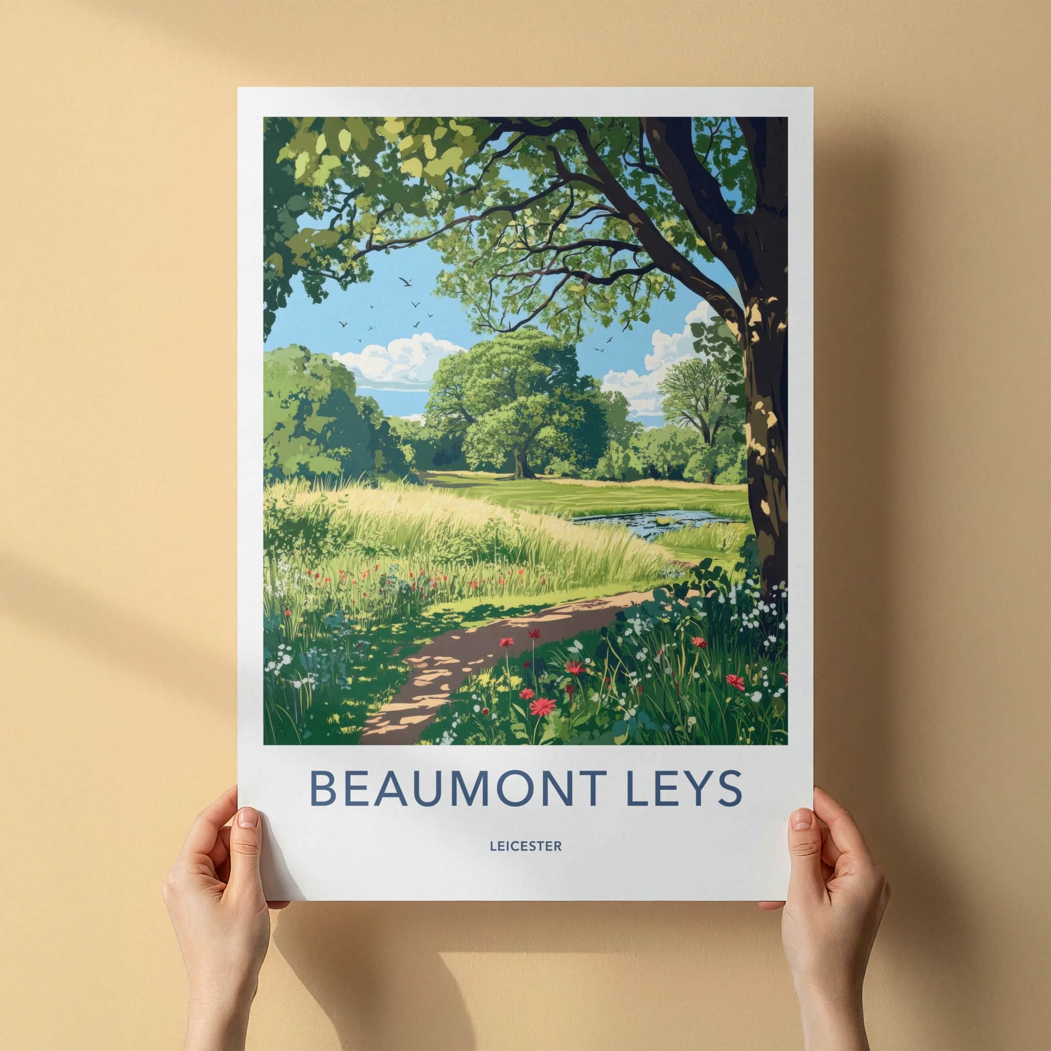 Beaumont Leys Poster - England Travel Art - Summer Meadow Path Home Decor