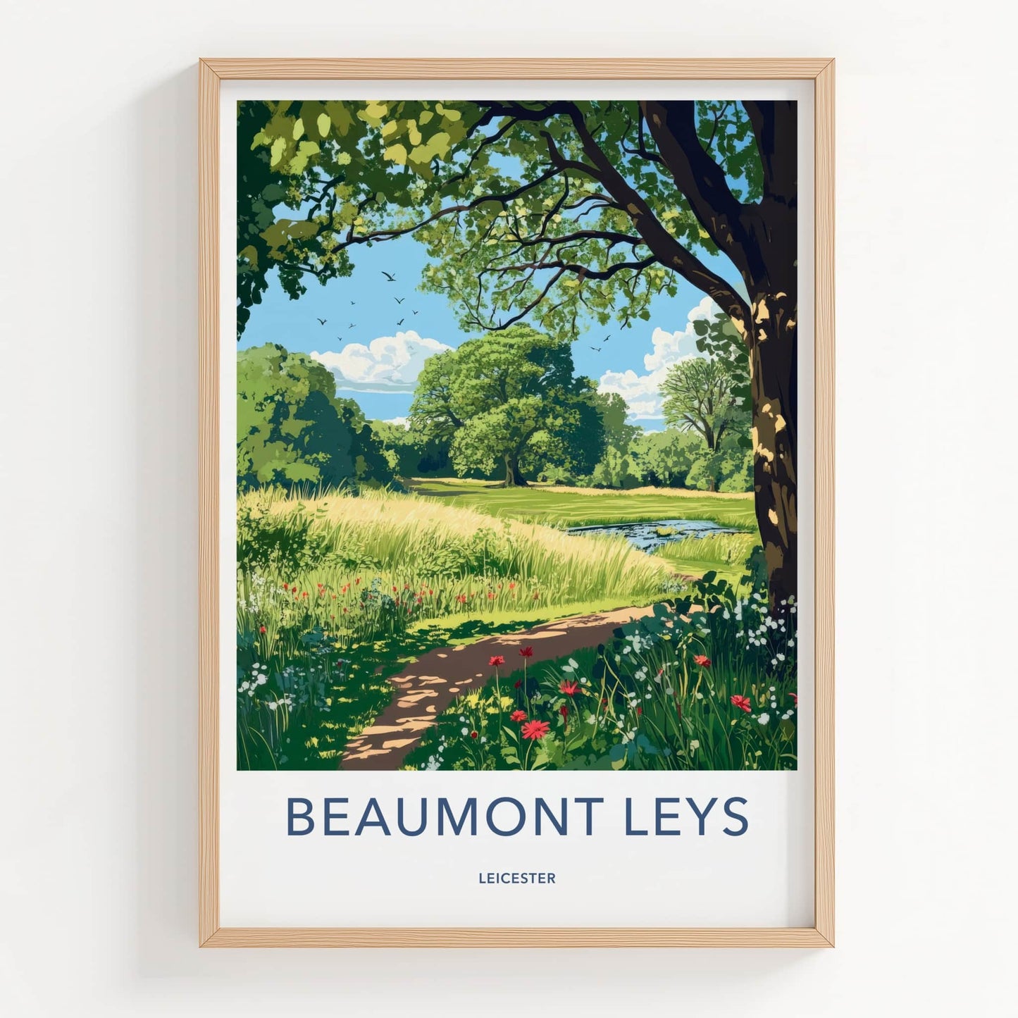 Beaumont Leys Poster - England Travel Art - Summer Meadow Path Home Decor