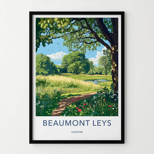 Beaumont Leys Poster - England Travel Art - Summer Meadow Path Home Decor
