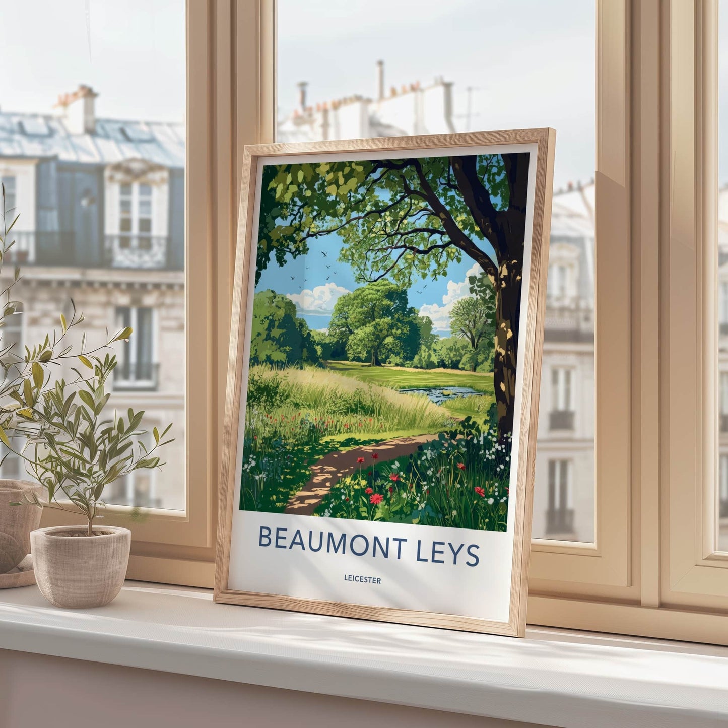 Beaumont Leys Poster - England Travel Art - Summer Meadow Path Home Decor