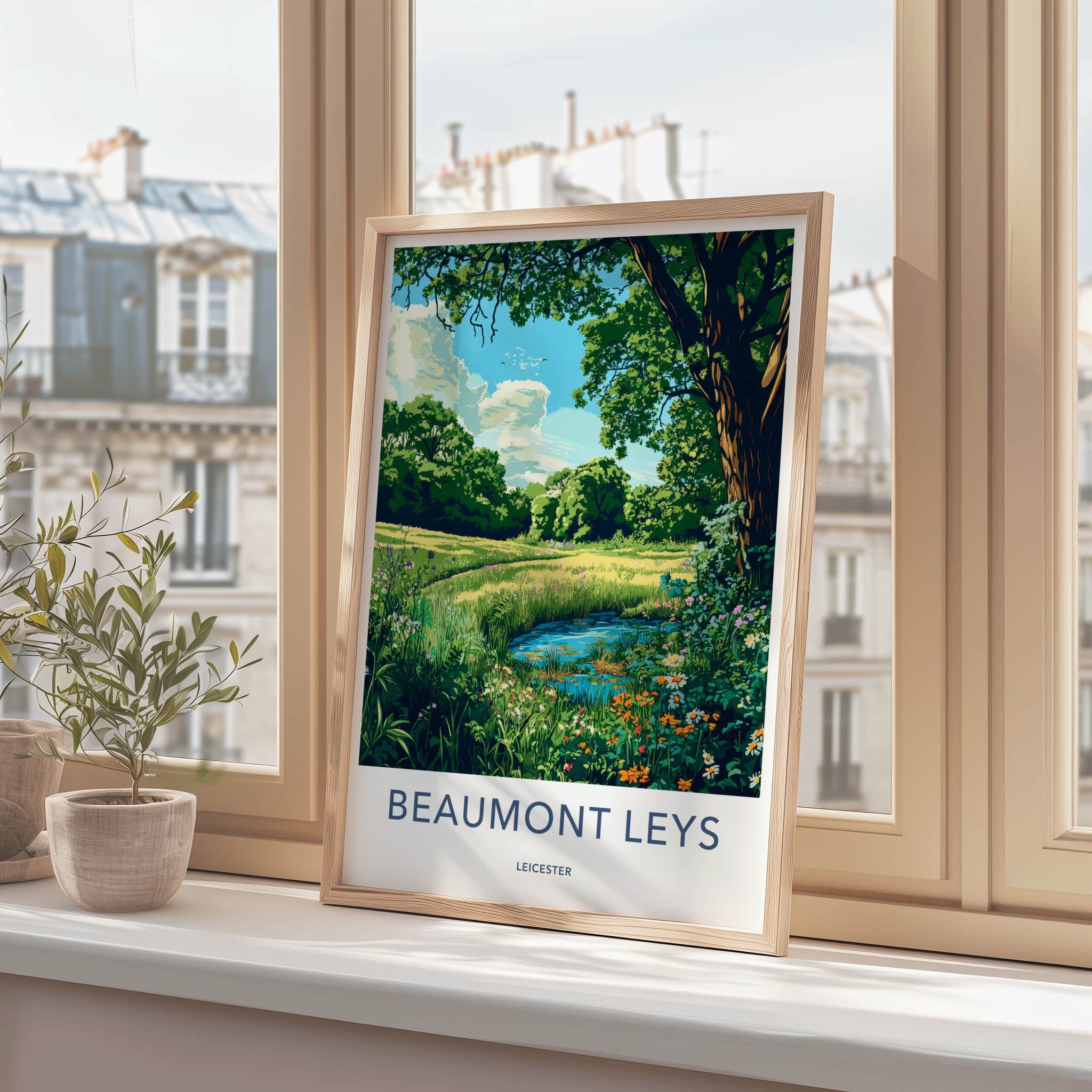 Beaumont Leys Poster - United Kingdom Wall Art - Lush Pond Scene Home Decor