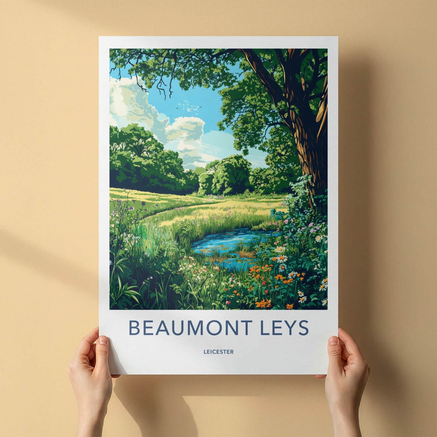 Beaumont Leys Poster - United Kingdom Wall Art - Lush Pond Scene Home Decor