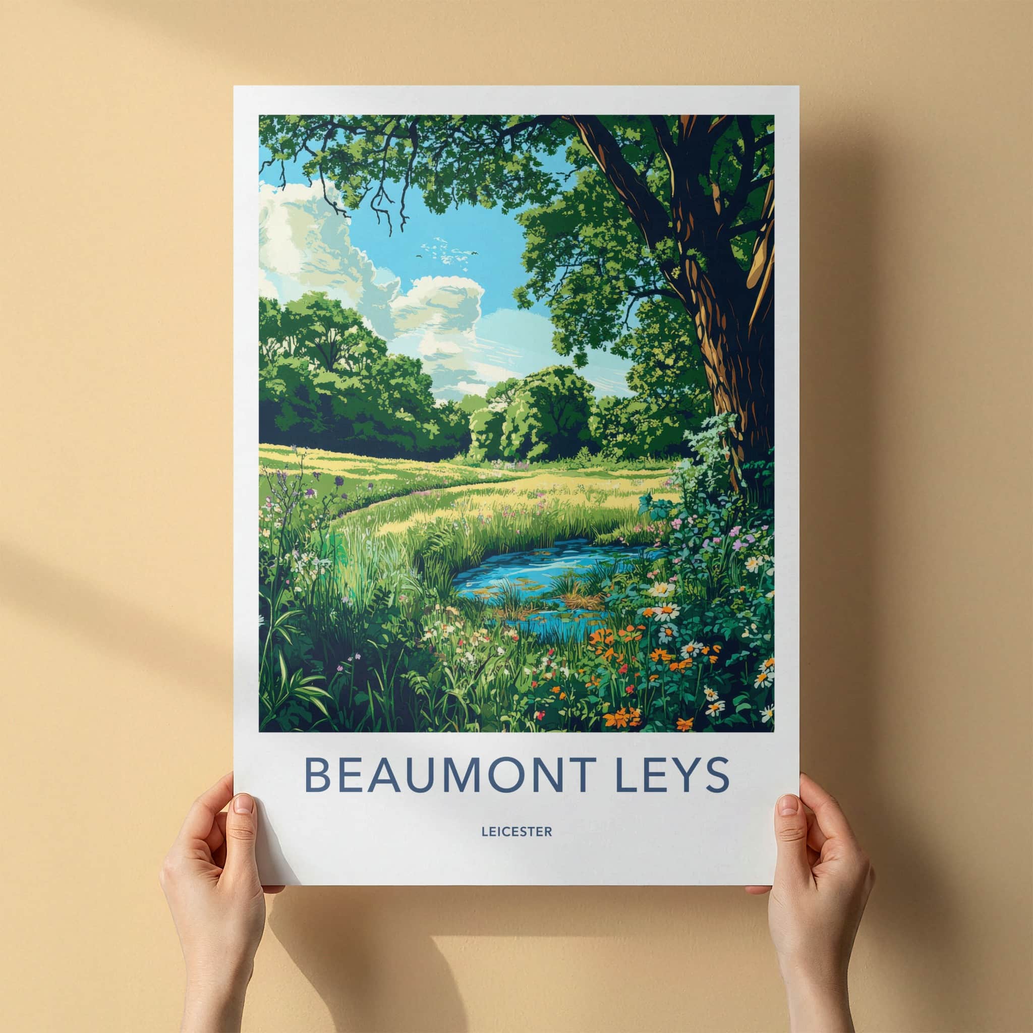 Beaumont Leys Poster - United Kingdom Wall Art - Lush Pond Scene Home Decor