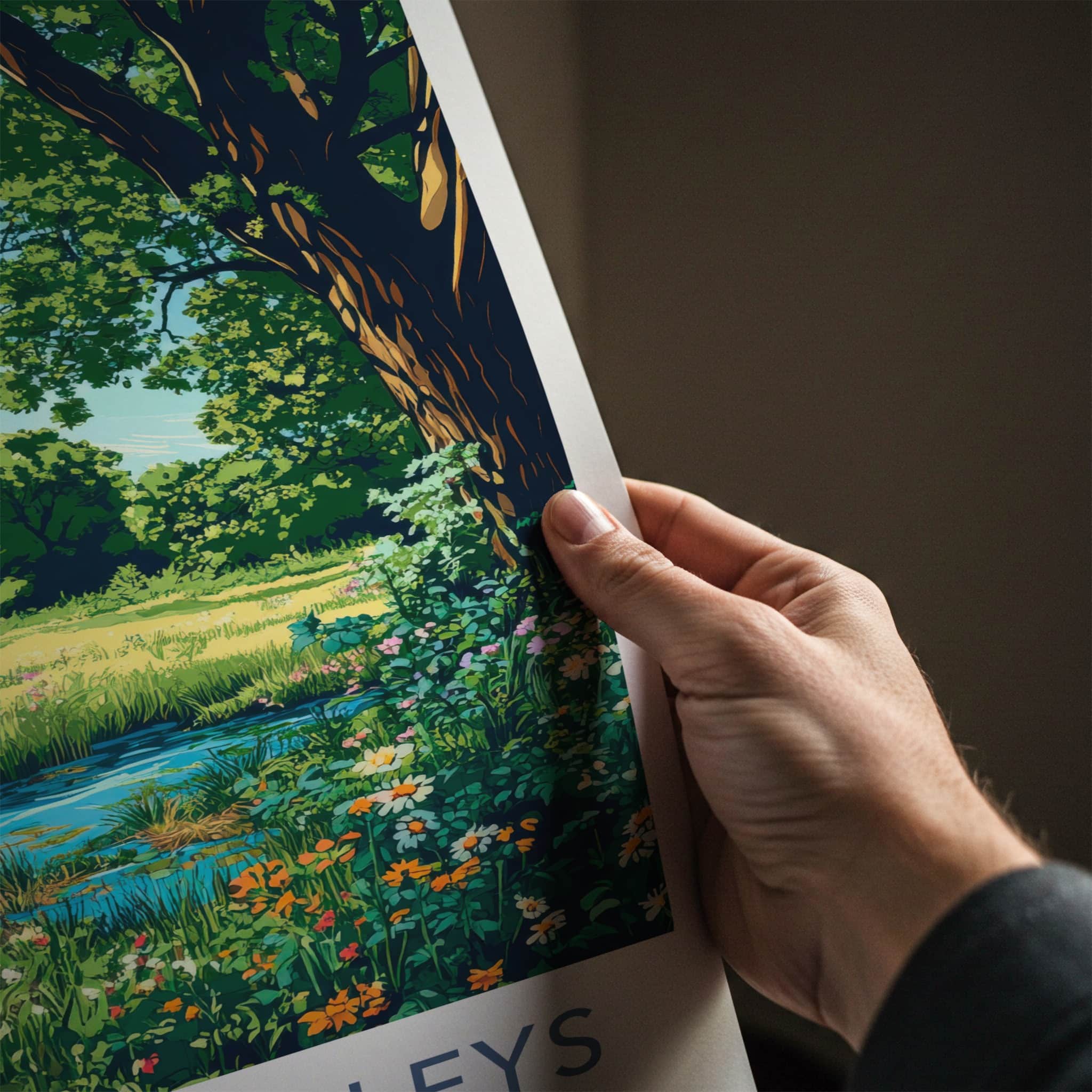 Beaumont Leys Poster - United Kingdom Wall Art - Lush Pond Scene Home Decor