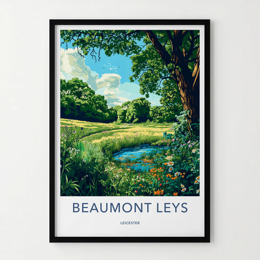 Beaumont Leys Poster - United Kingdom Wall Art - Lush Pond Scene Home Decor