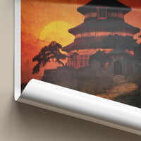 Beijing Poster - China Framed Print - Golden Sunset Temple Framed Decor
