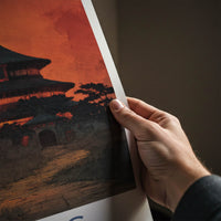 Beijing Poster - China Framed Print - Golden Sunset Temple Framed Decor