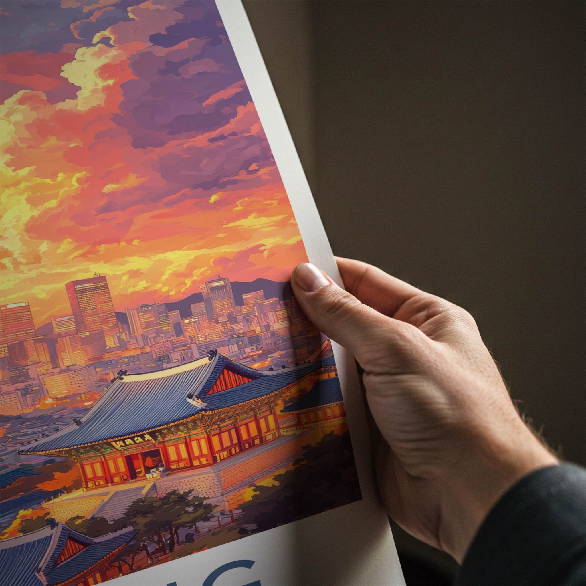 Beijing Poster - China Travel Art - Towering Skyline Temples Wall Decor