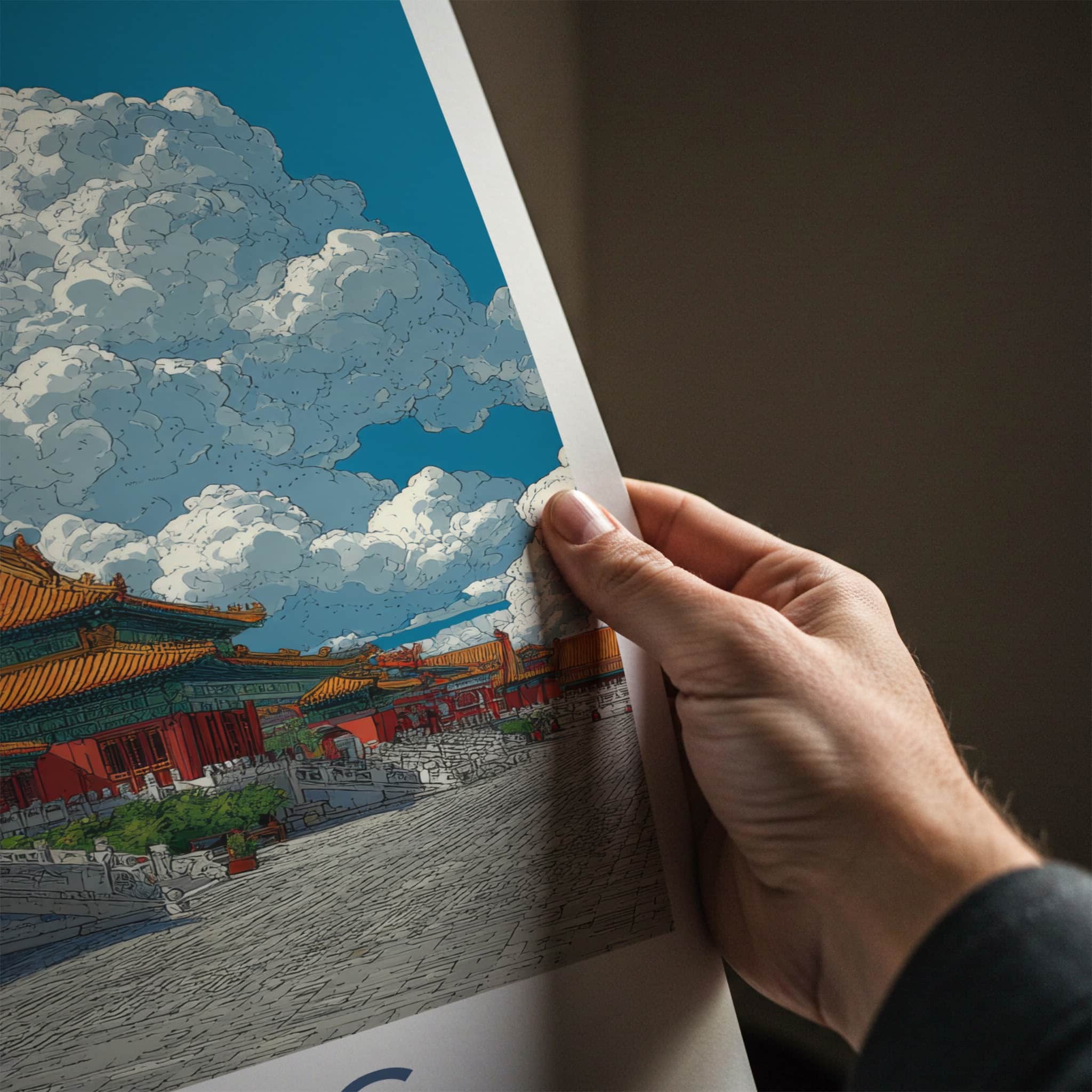 Beijing Poster - China Wall Art - Palatial Red Gold Home Decor