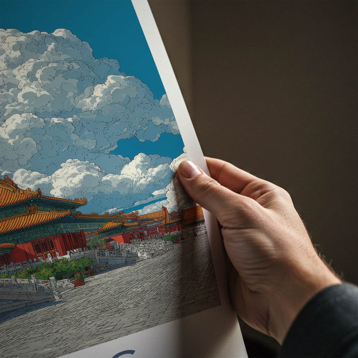 Beijing Poster - China Wall Art - Palatial Red Gold Home Decor