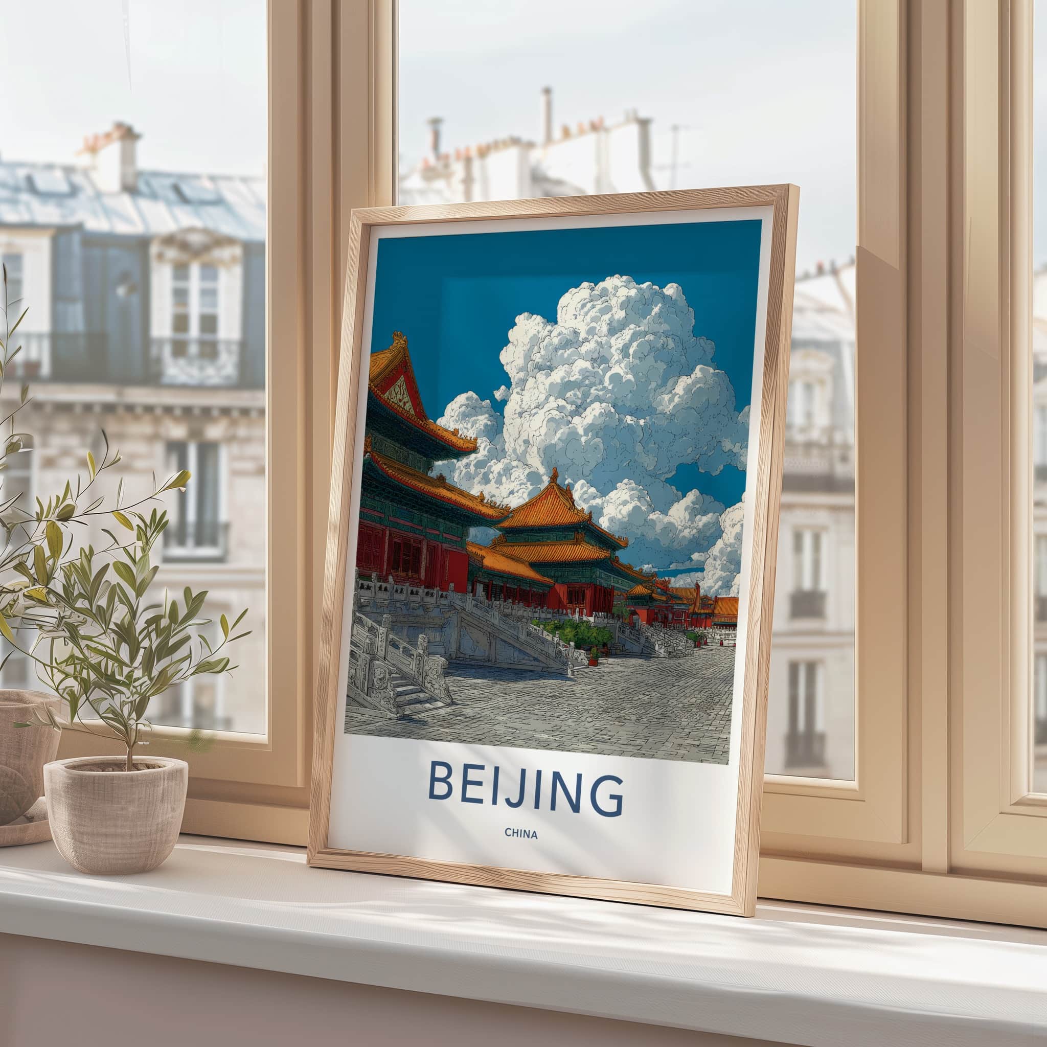 Beijing Poster - China Wall Art - Palatial Red Gold Home Decor