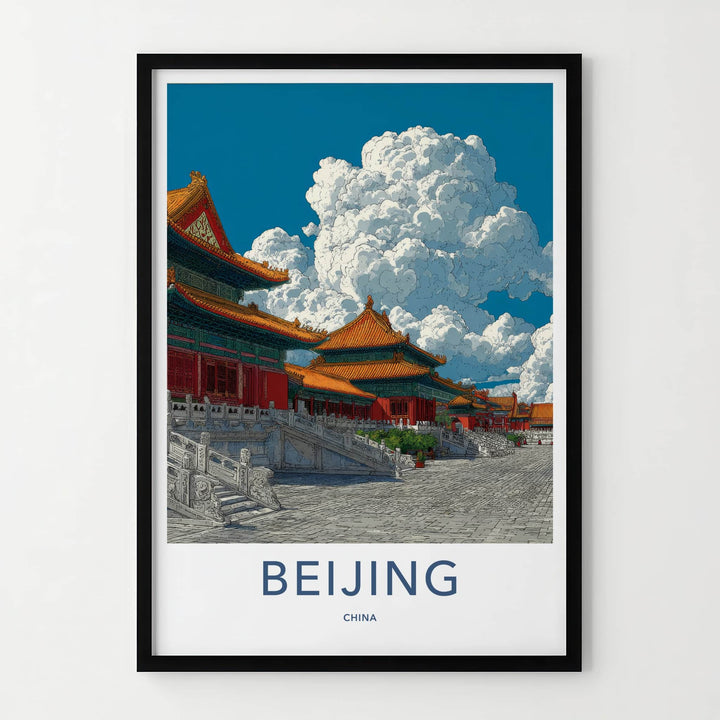 Beijing Poster - China Wall Art - Palatial Red Gold Home Decor
