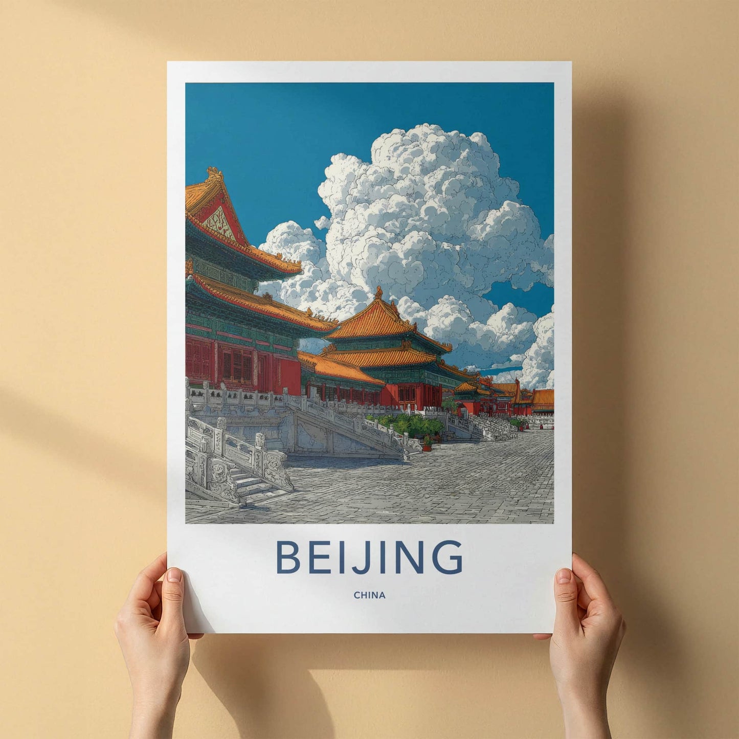 Beijing Poster - China Wall Art - Palatial Red Gold Home Decor