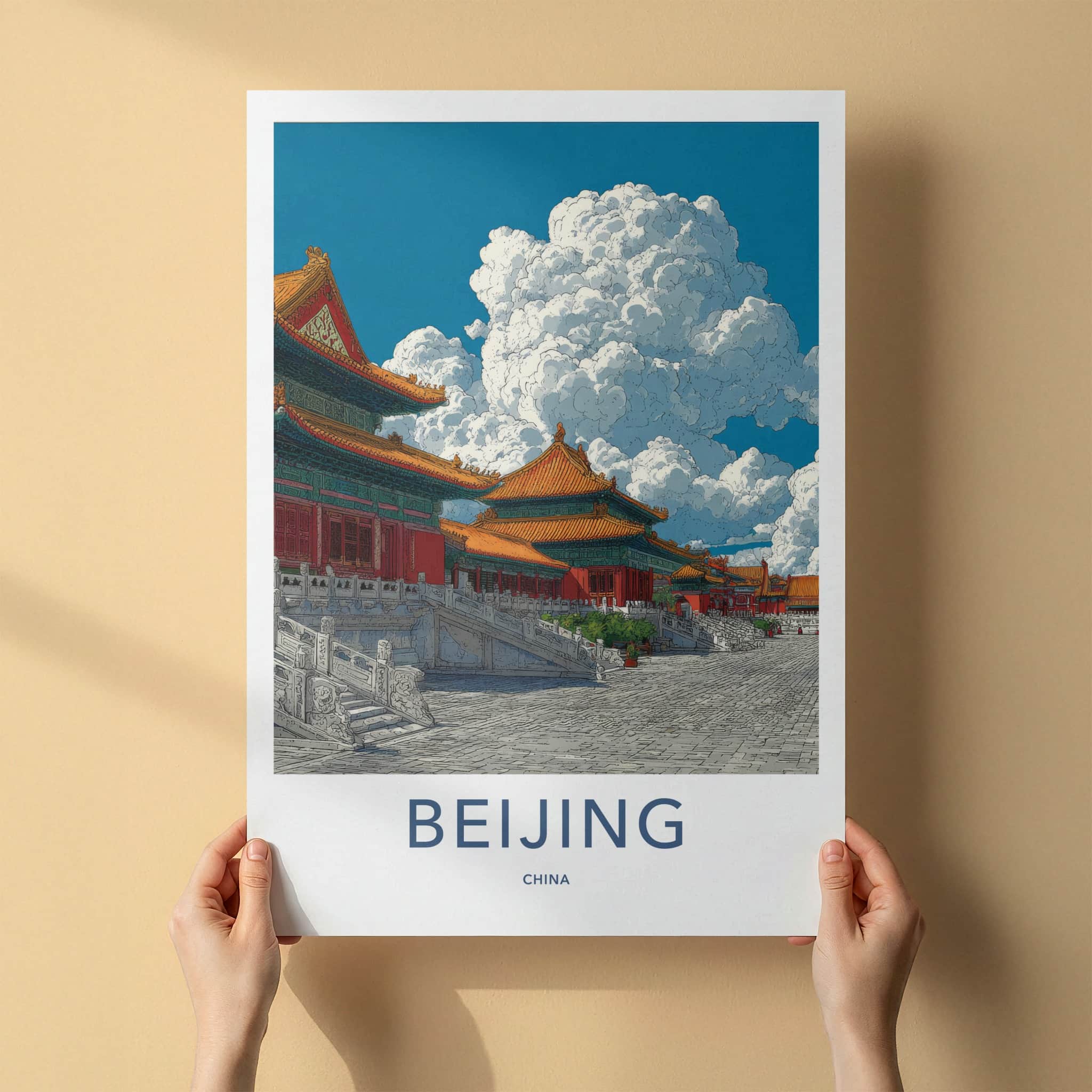 Beijing Poster - China Wall Art - Palatial Red Gold Home Decor