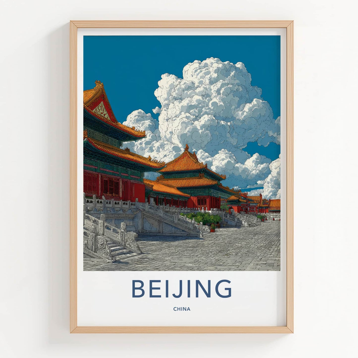 Beijing Poster - China Wall Art - Palatial Red Gold Home Decor