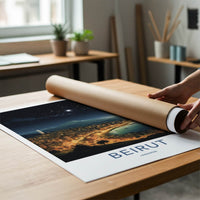 Beirut Poster - Lebanon Travel Art - Coastal City Lights Home Decor