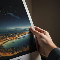 Beirut Poster - Lebanon Travel Art - Coastal City Lights Home Decor