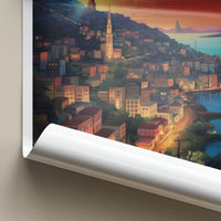 Beirut Poster - Lebanon Travel Art - Coastal City Sunset Home Decor