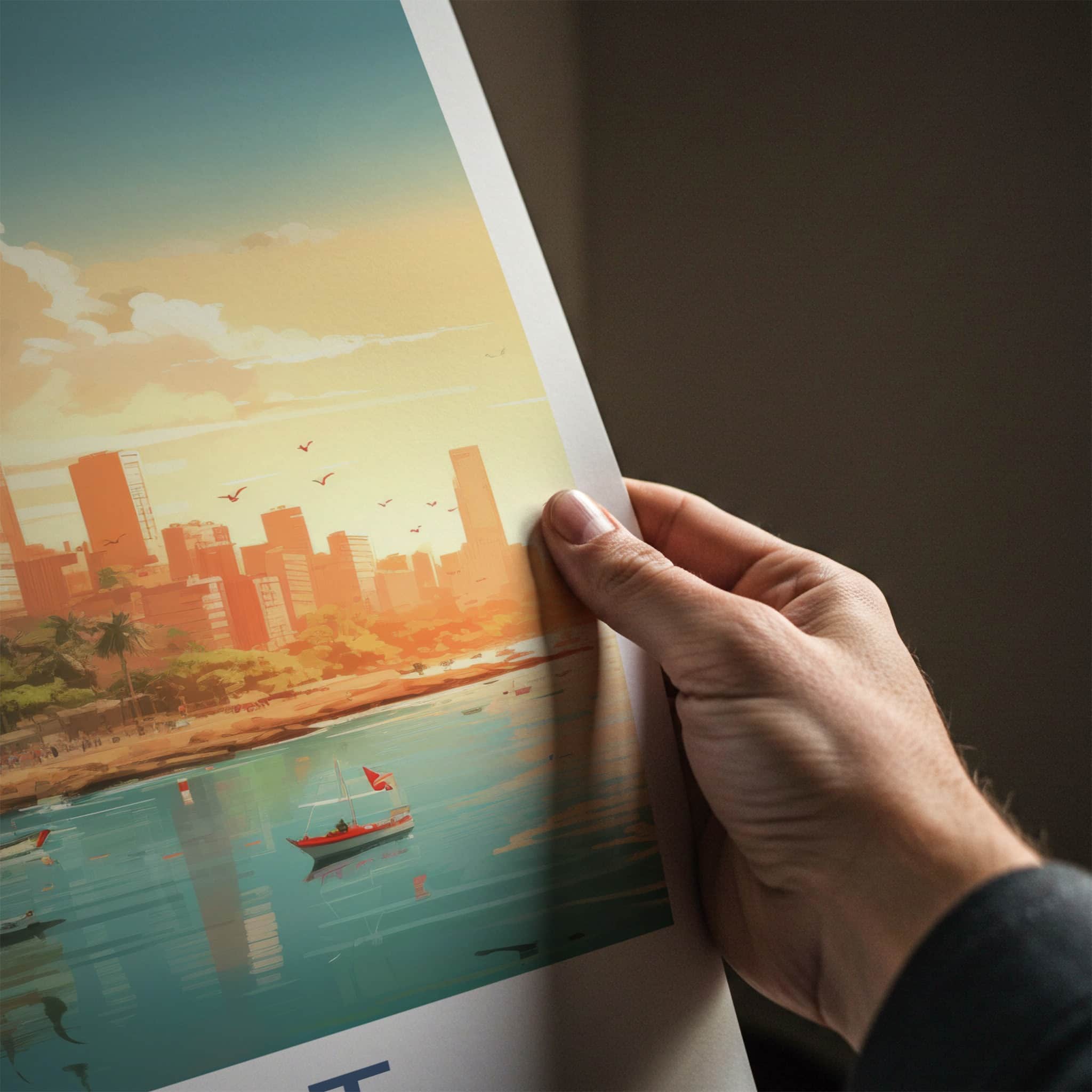 Beirut Poster - Lebanon Travel Art - Vibrant Harbor Scene Home Decor