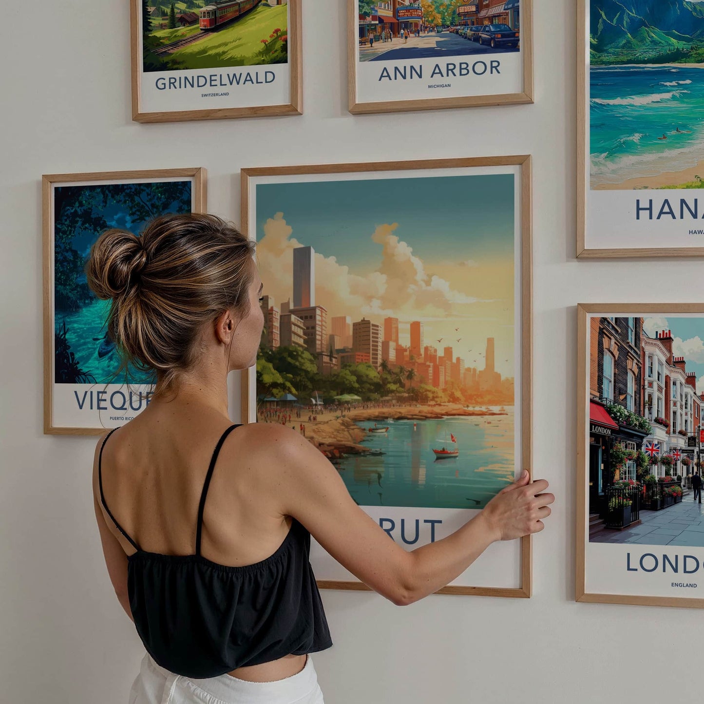 Beirut Poster - Lebanon Travel Art - Vibrant Harbor Scene Home Decor