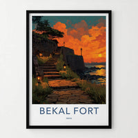 Bekal Fort Poster - India Travel Art - Kerala Coastal Sunset Home Decor