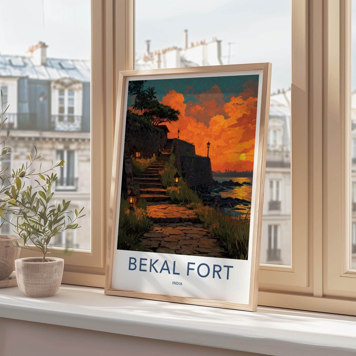 Bekal Fort Poster - India Travel Art - Kerala Coastal Sunset Home Decor