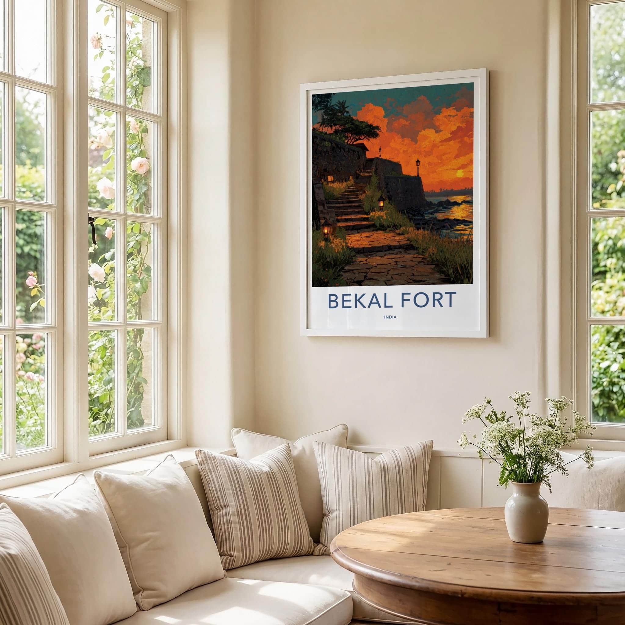 Bekal Fort Poster - India Travel Art - Kerala Coastal Sunset Home Decor