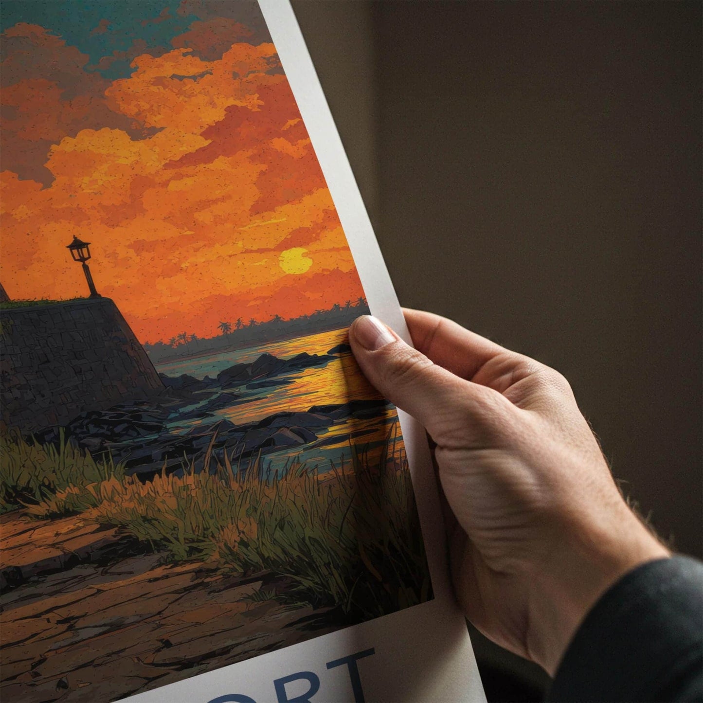 Bekal Fort Poster - India Travel Art - Kerala Coastal Sunset Home Decor