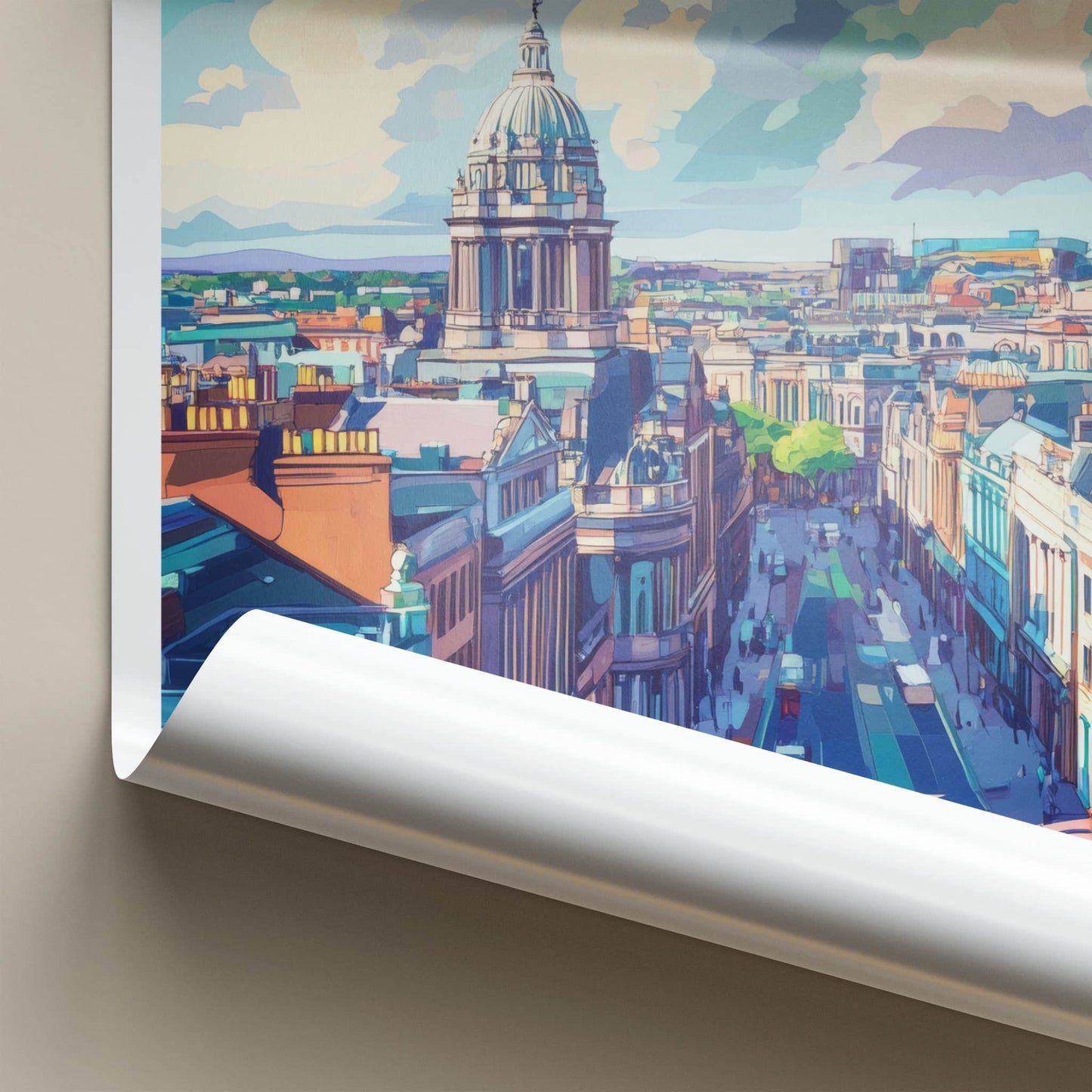 Belfast Poster - Northern Ireland Travel Art - Vibrant City View Wall Decor