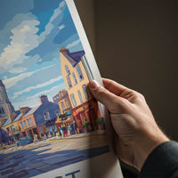 Belfast Poster - Northern Ireland Travel Art - Vibrant Street Scene Home Decor