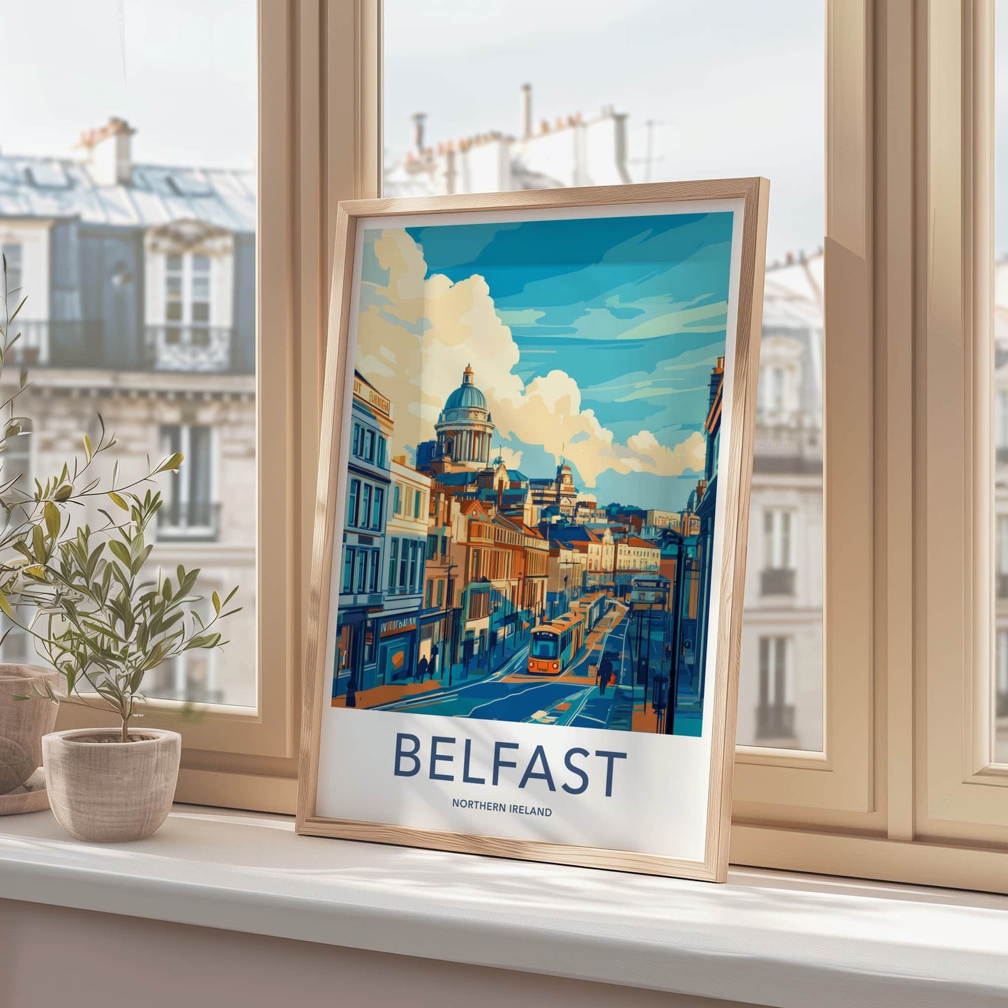 Belfast Poster - Northern Ireland Wall Art - Colorful City Street Home Decor