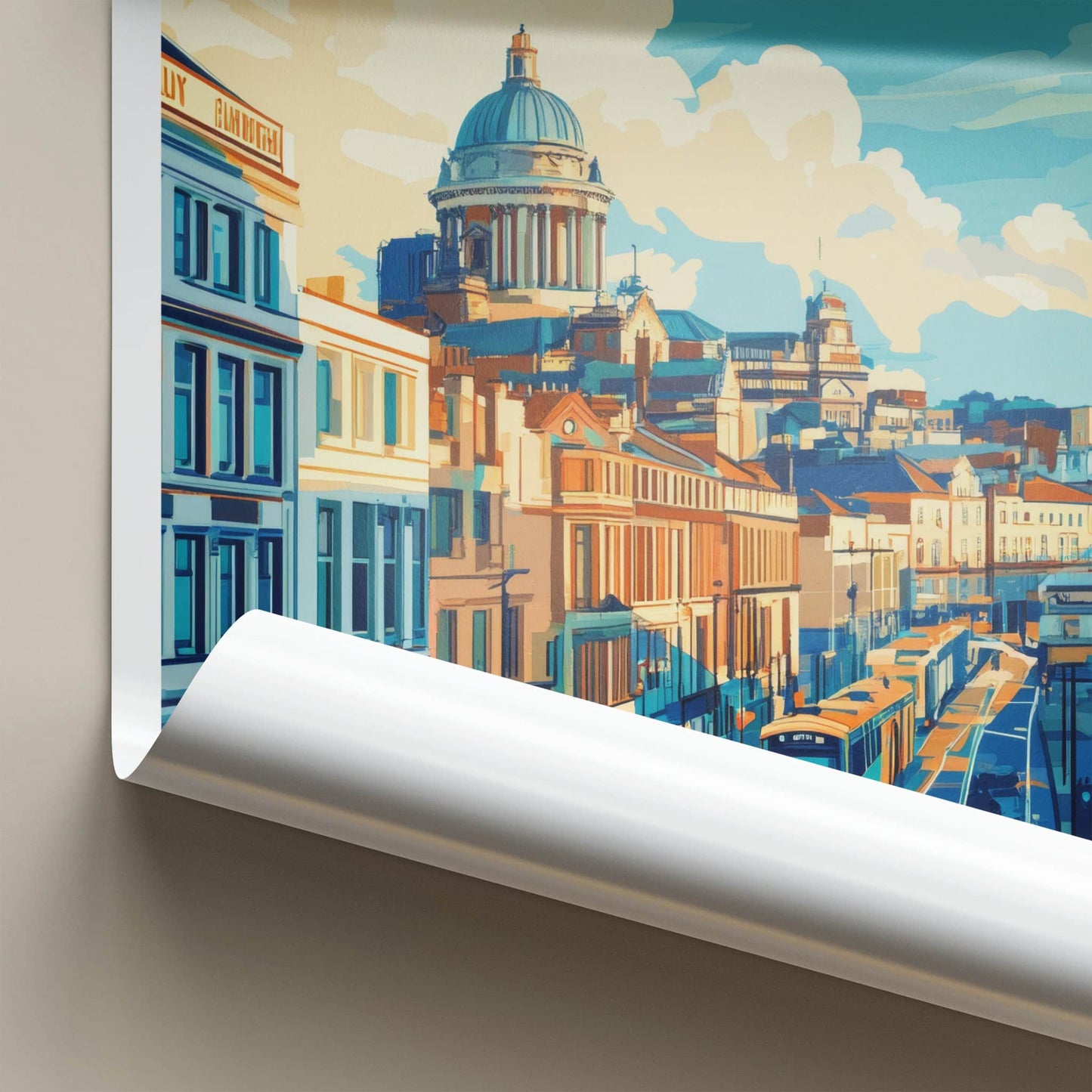 Belfast Poster - Northern Ireland Wall Art - Colorful City Street Home Decor
