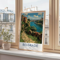 Belgrade Poster - Serbia Travel Art - Historic City Riverbank Wall Decor