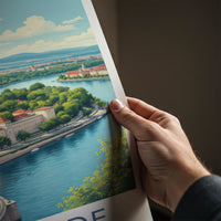 Belgrade Poster - Serbia Travel Art - Riverfront City Fortress Home Decor