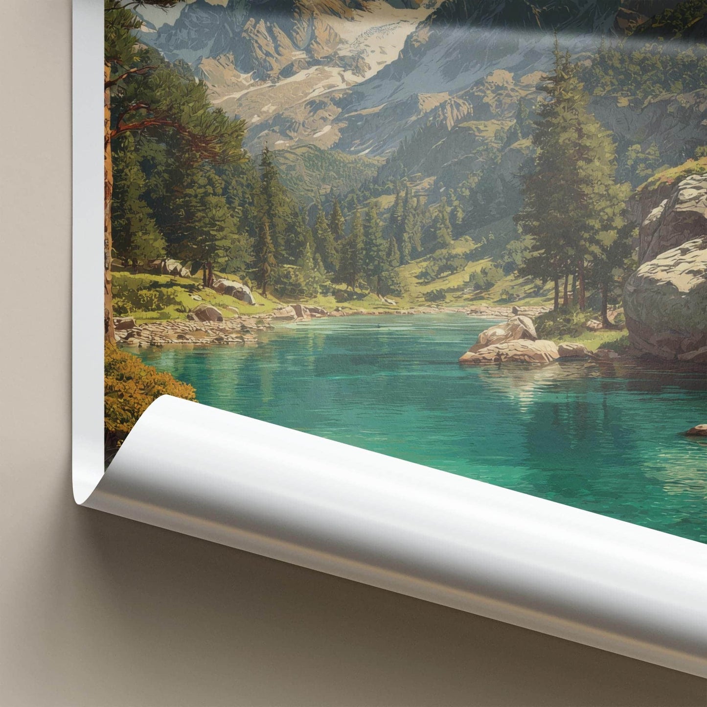 Belukha Mountain Poster - Russia Scenic Art - Crystal Alpine Lake Wall Decor