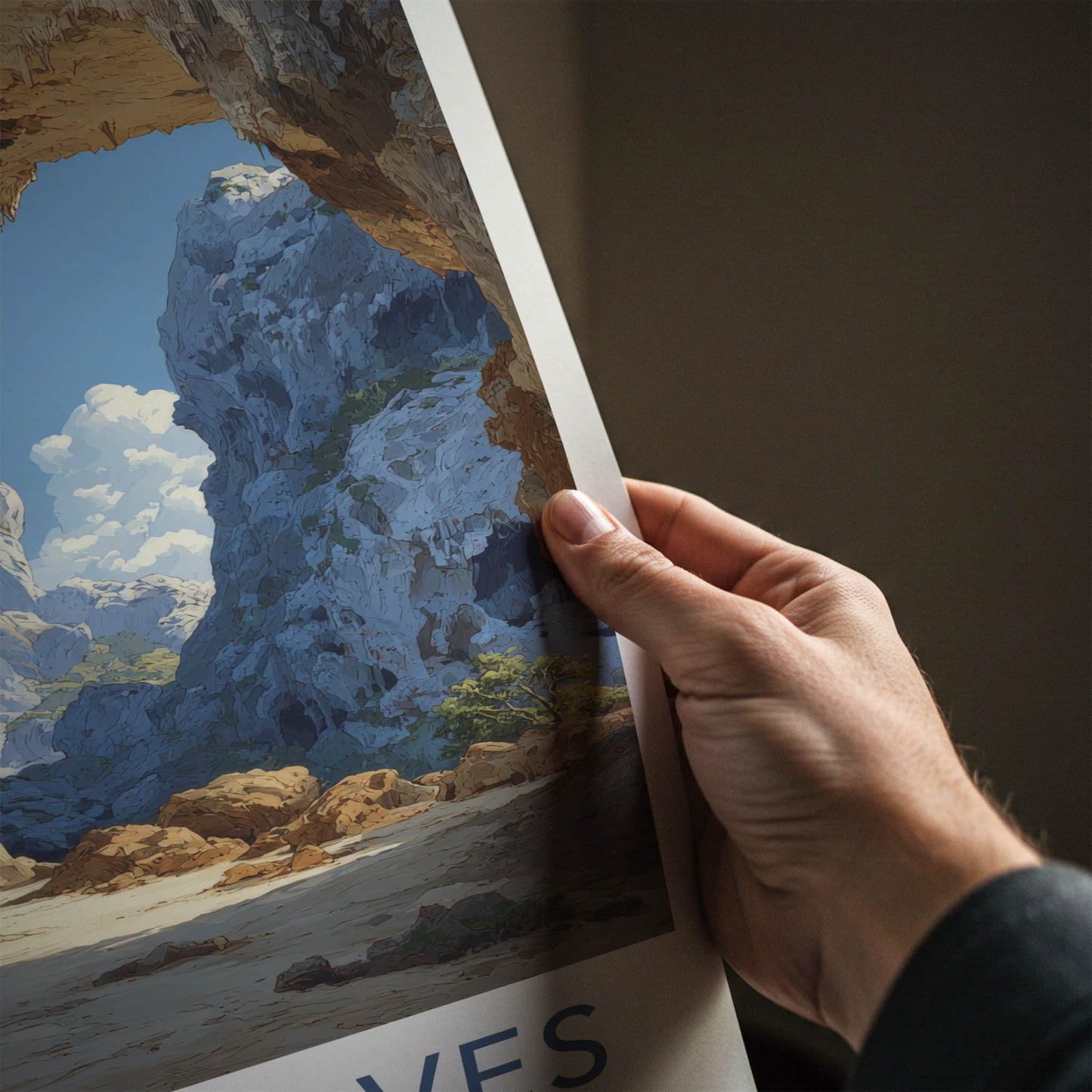 Belum Caves Poster - India Andhra Pradesh Cavern Entrance Travel Art - Home Decor