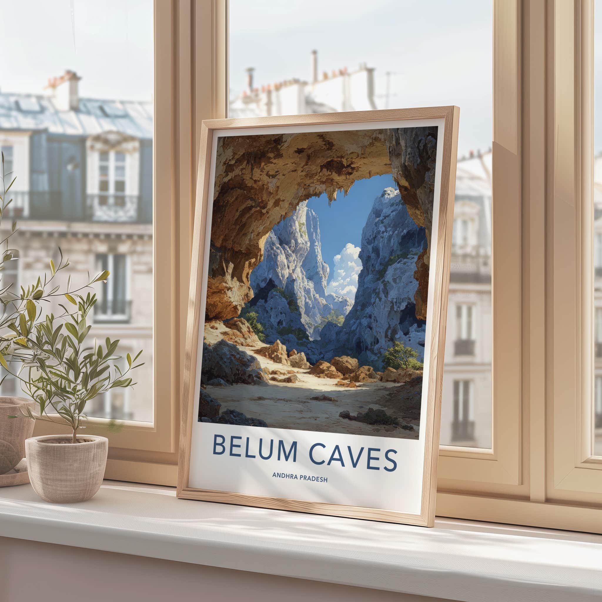 Belum Caves Poster - India Andhra Pradesh Cavern Entrance Travel Art - Home Decor