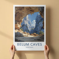 Belum Caves Poster - India Andhra Pradesh Cavern Entrance Travel Art - Home Decor