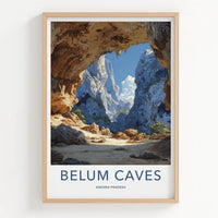 Belum Caves Poster - India Andhra Pradesh Cavern Entrance Travel Art - Home Decor