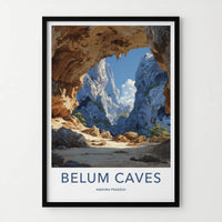 Belum Caves Poster - India Andhra Pradesh Cavern Entrance Travel Art - Home Decor