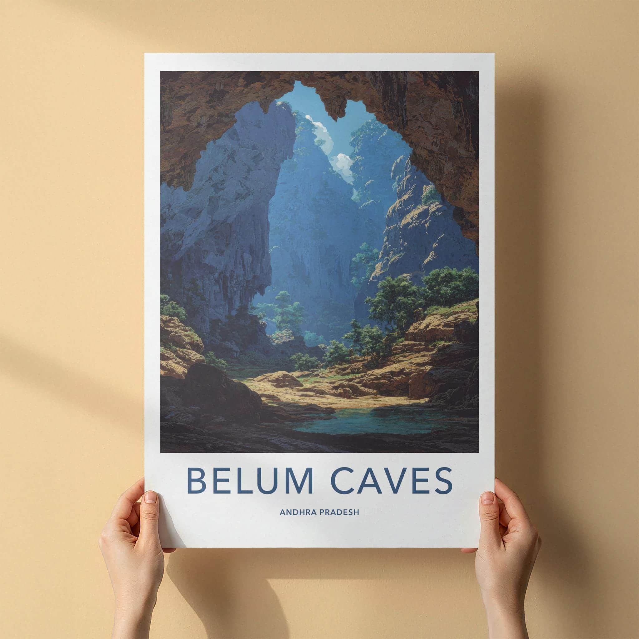 Belum Caves Poster - India Scenic Art - Andhra Cavern Wilderness Room Decor