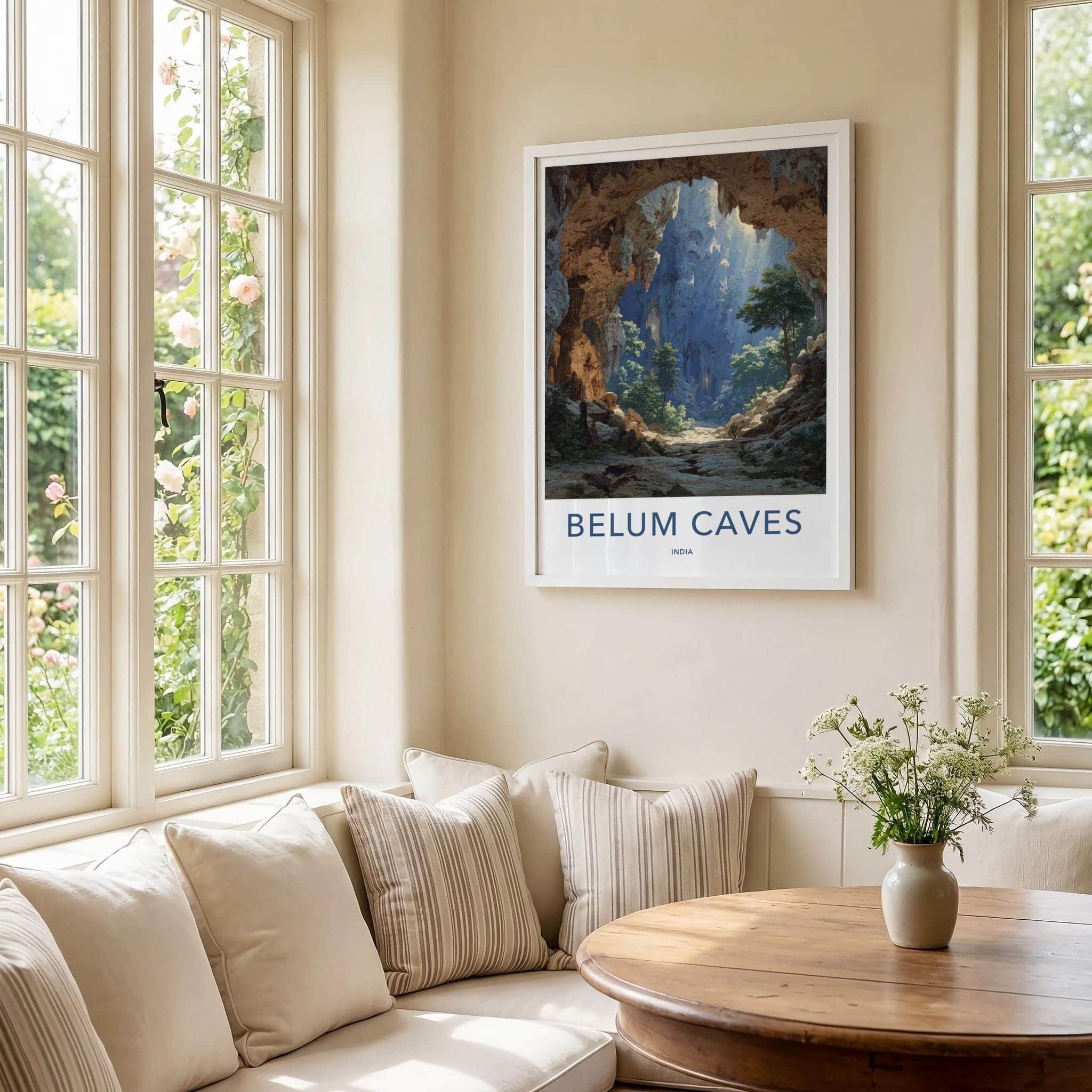 Belum Caves Poster - India Scenic Art - Andhra Pradesh Sunlit Grotto Home Decor