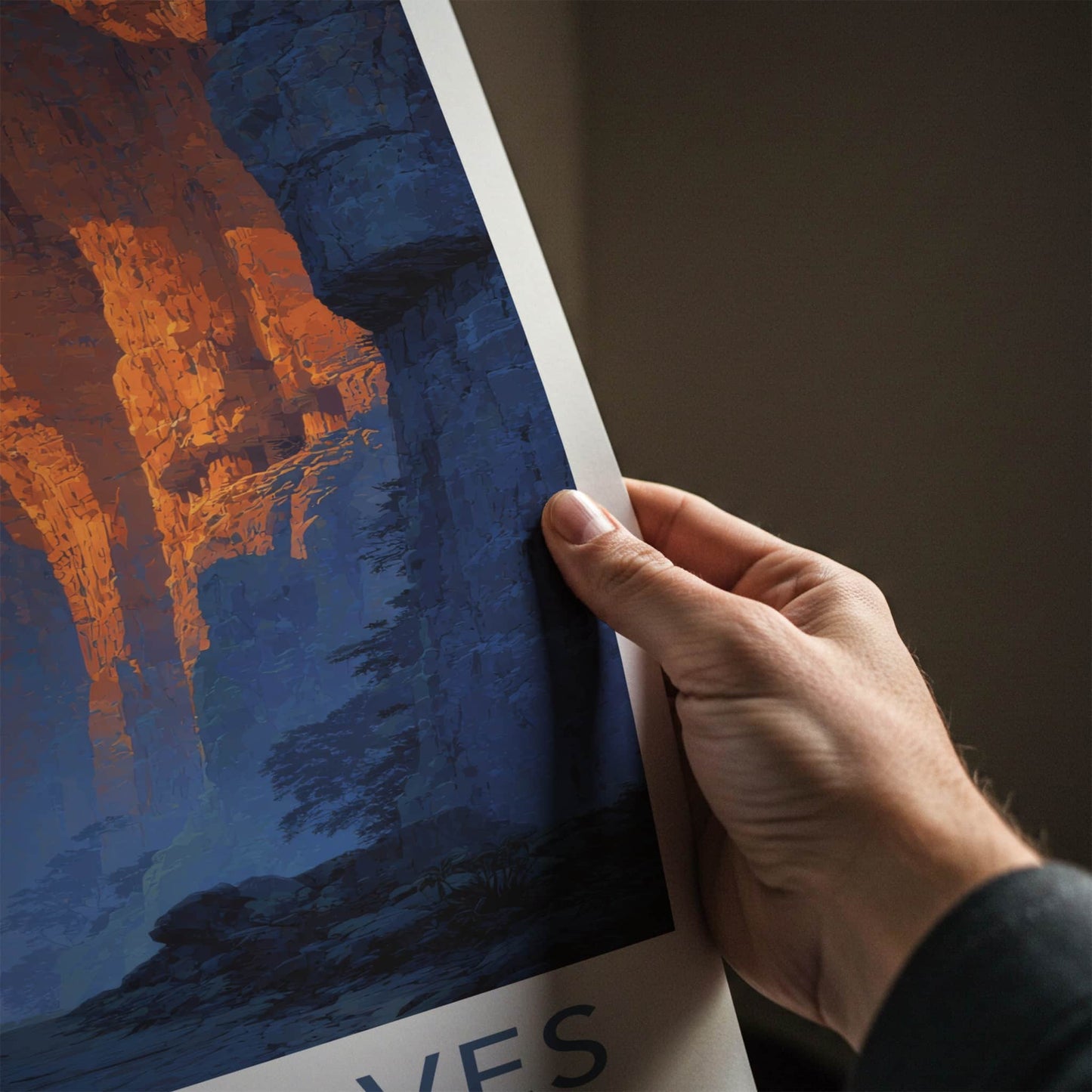 Belum Caves Poster - India Sunlit Gorge Walk Gallery Art