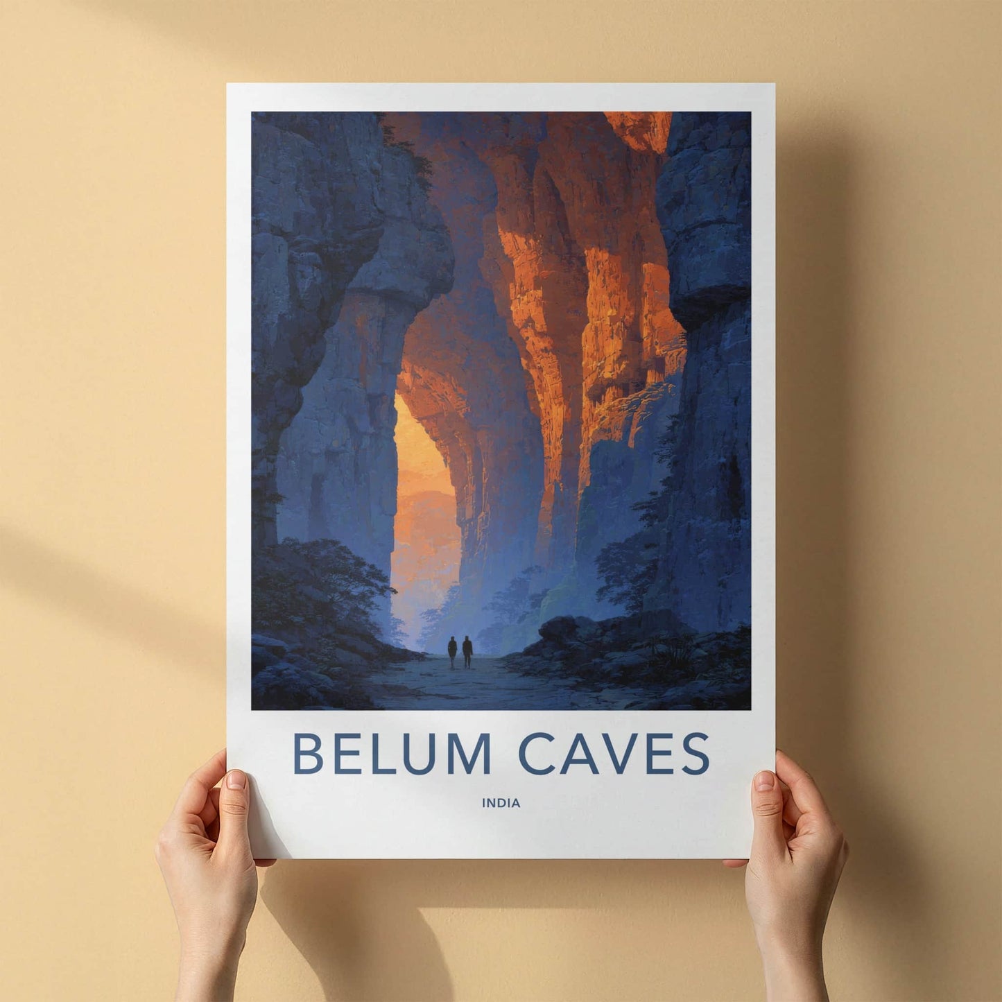 Belum Caves Poster - India Sunlit Gorge Walk Gallery Art