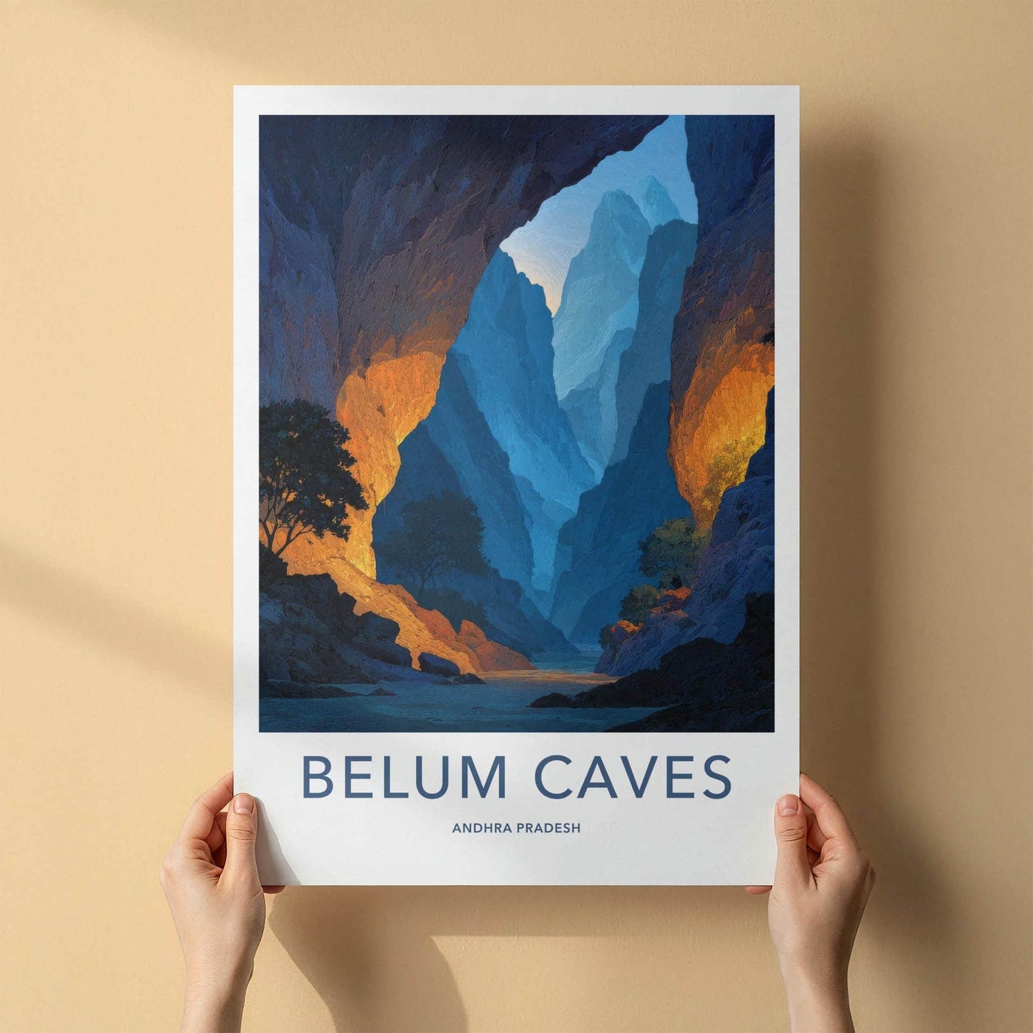 Belum Caves Poster - India Travel Print - Andhra Pradesh Nature Decor