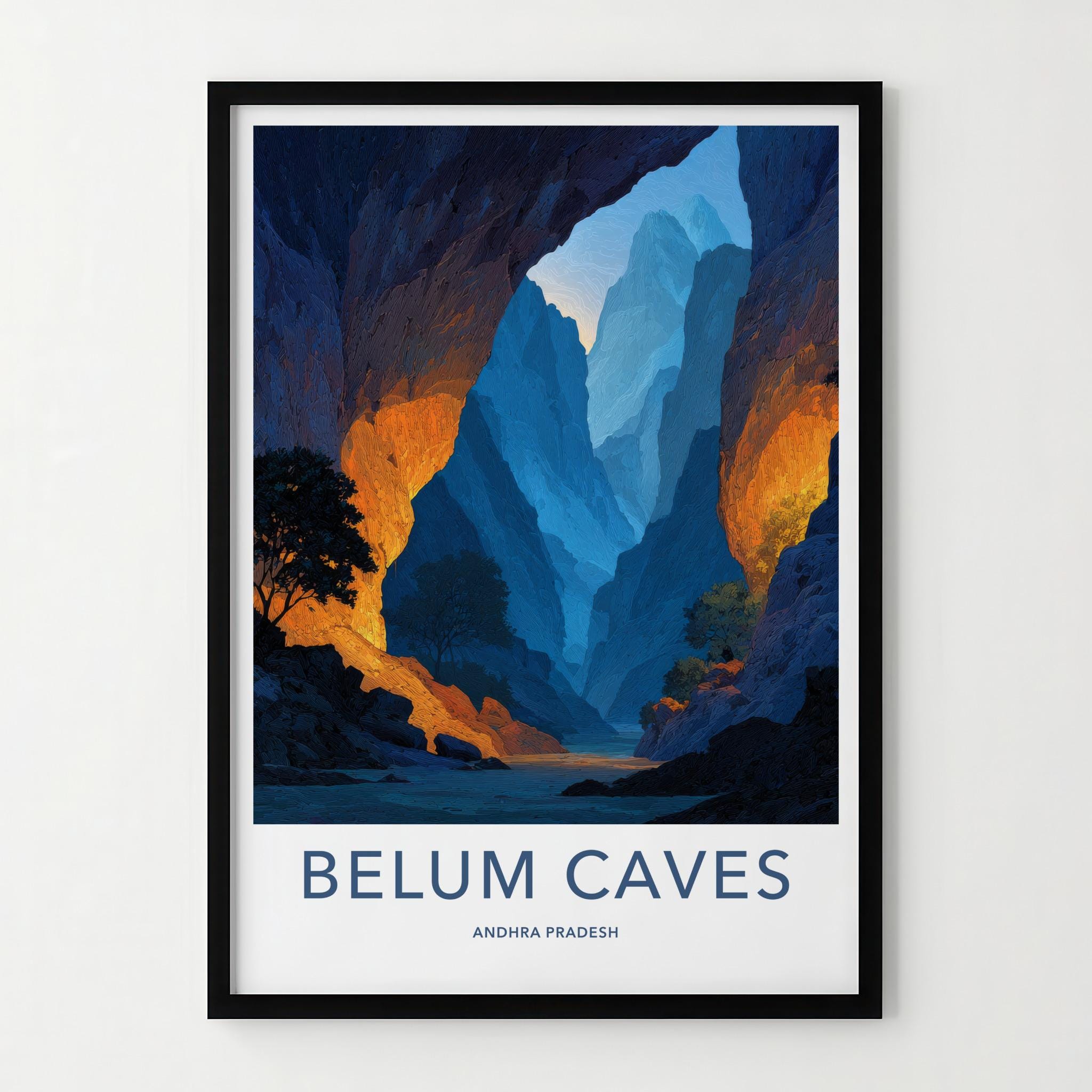Belum Caves Poster - India Travel Print - Andhra Pradesh Nature Decor