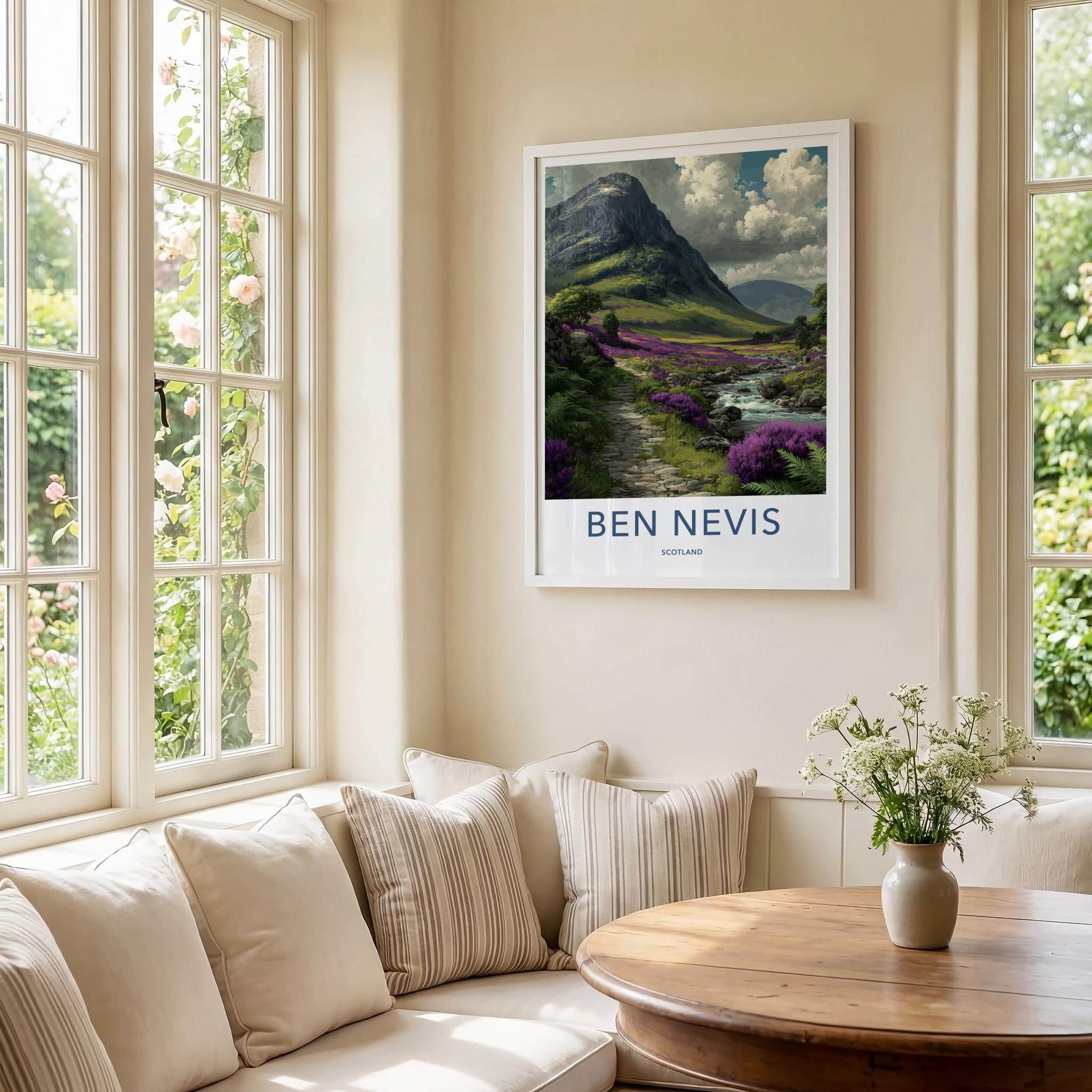 Ben Nevis Poster - Scotland Scenic Art - Heather Valley Home Decor