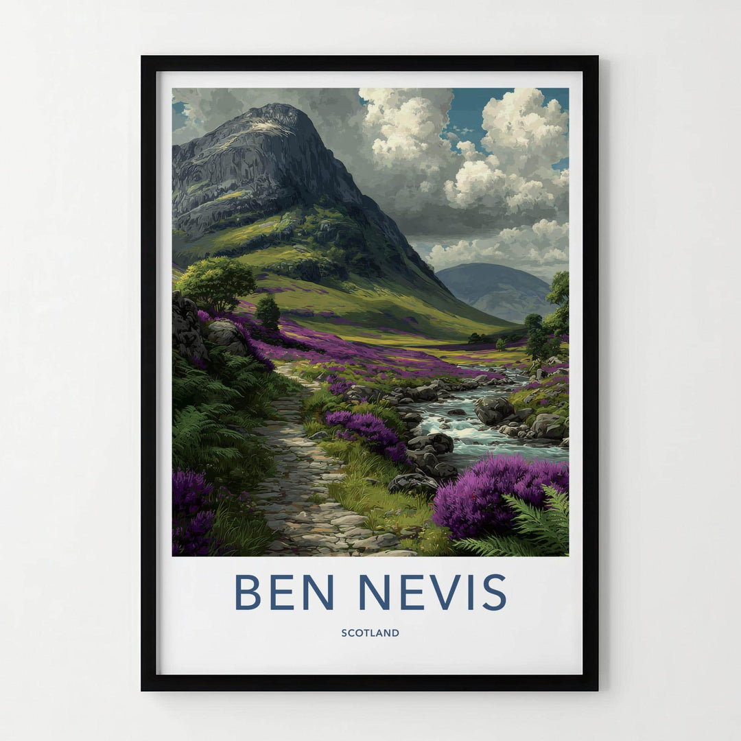 Ben Nevis Poster - Scotland Scenic Art - Heather Valley Home Decor